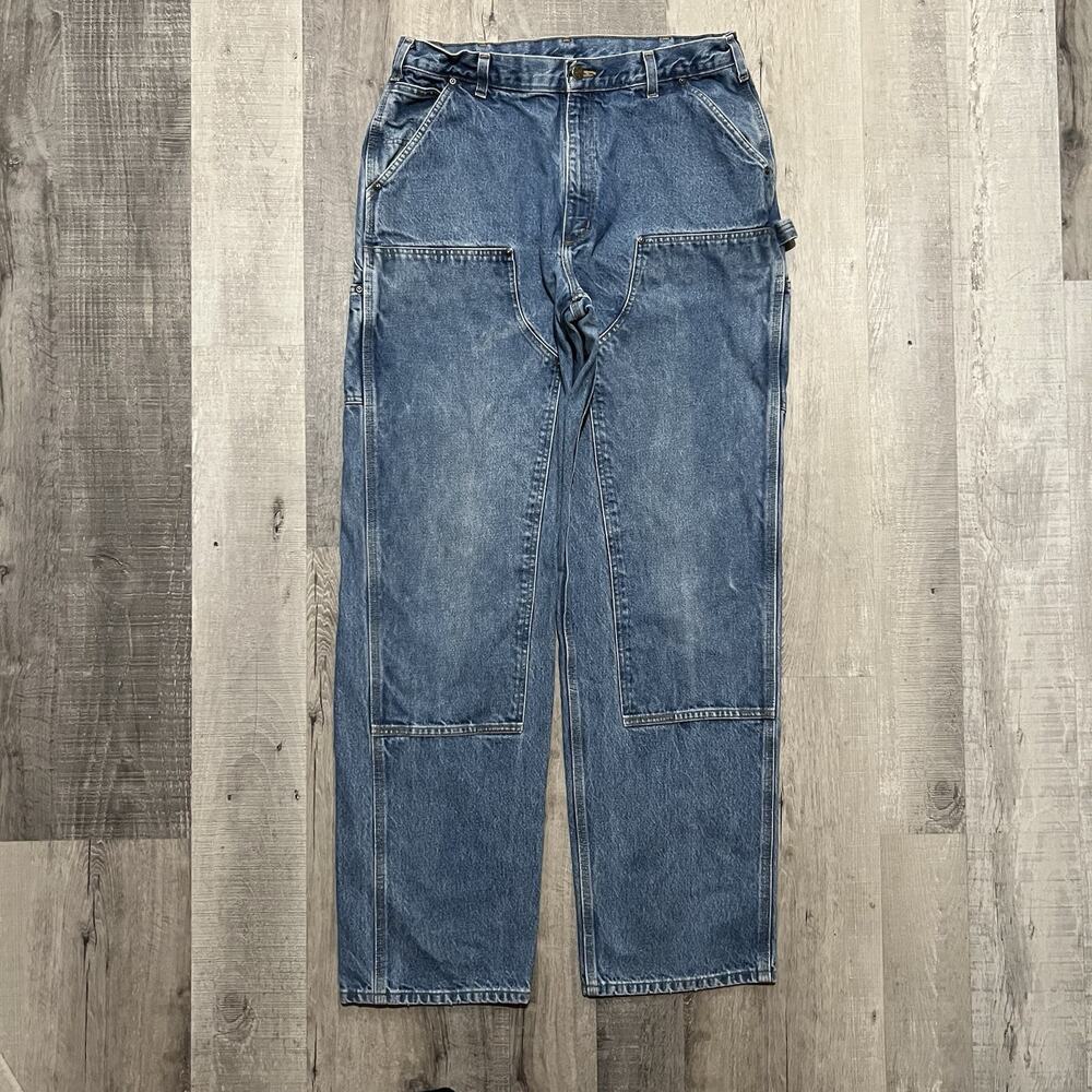 Carhartt Double Knee Denim Jeans B73-DST Work Wear Loose Fit Skater Men's 36x36